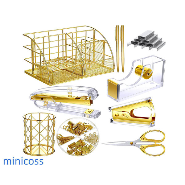 Latitude Run® Acrylic Stapler Set Staple Remover Tape Dispenser Desk